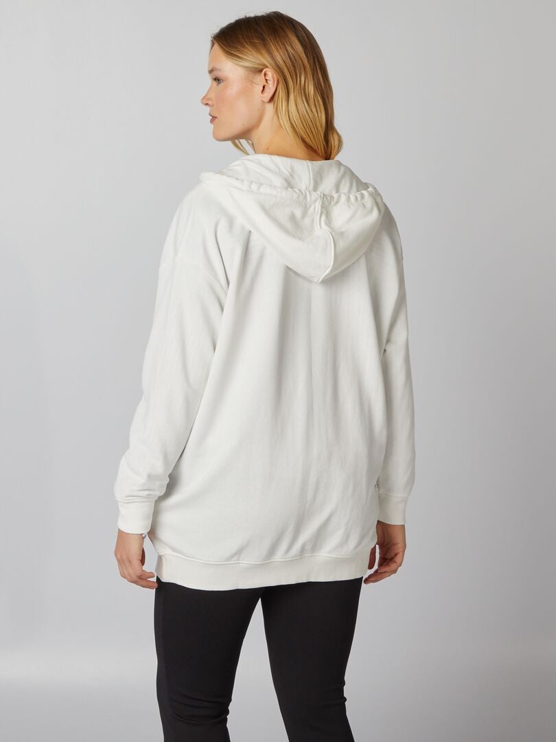 Hoodie met rits - WIT