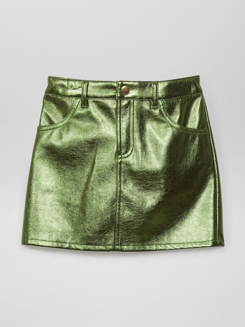 Saia de couro sintético - VERDE
