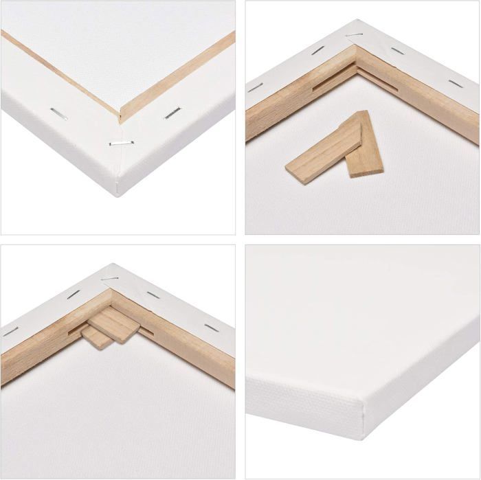 Artina Akademie – Juego de 5 lienzos con marco de madera de 40x50 cm – Pre-pintados dos veces – 100% algodón – 280 g/m²