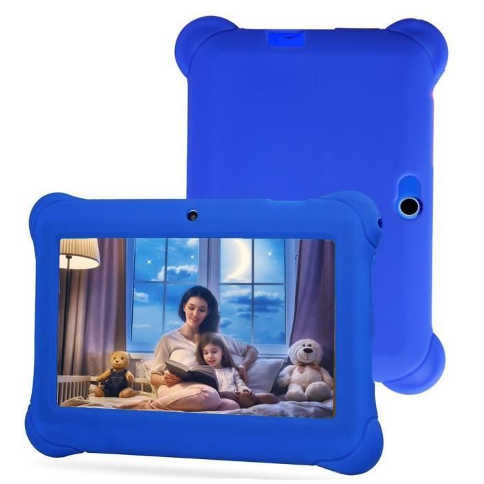 Tableta infantil Q88 de 7 pulgadas, 512 MB + 4 GB - 8 GB, 30 W + 30 W con funda de silicona.
