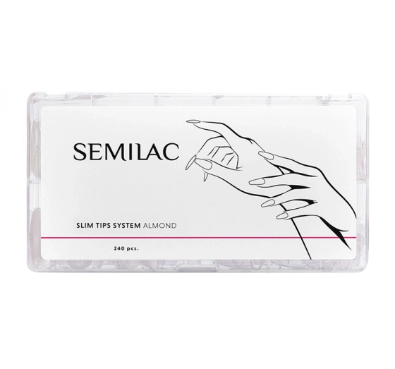 Semilac Slim Tips System tipsy do przedłużania paznokci Almond 240 szt