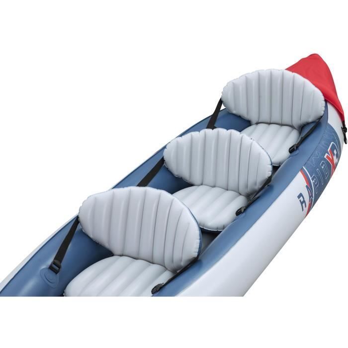 Kayak hinchable - BESTWAY - 65132 - Rapid X3 Hydro-Force™ - 381 x 100 cm, 3 personas, 250 kg máx., 2 remos, bomba