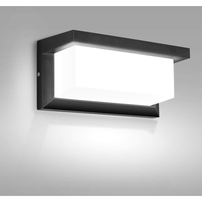 Aplique LED de exterior OKZ - 18 W - Resistente al agua IP65 - Blanco frío - 24 x 11,3 x 8,5 cm - 6000-6500 K