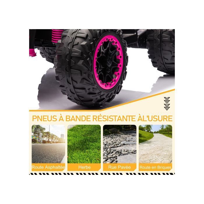 LALAHO Quad eléctrico de 12 V y 7 Ah para niños - para niños de 3 a 6 años - 4,5 km/h máx., rosa