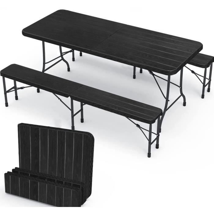 IZTOSS Klapptisch- und Bankset, 185 cm, HDPE, 8 Sitzplätze
