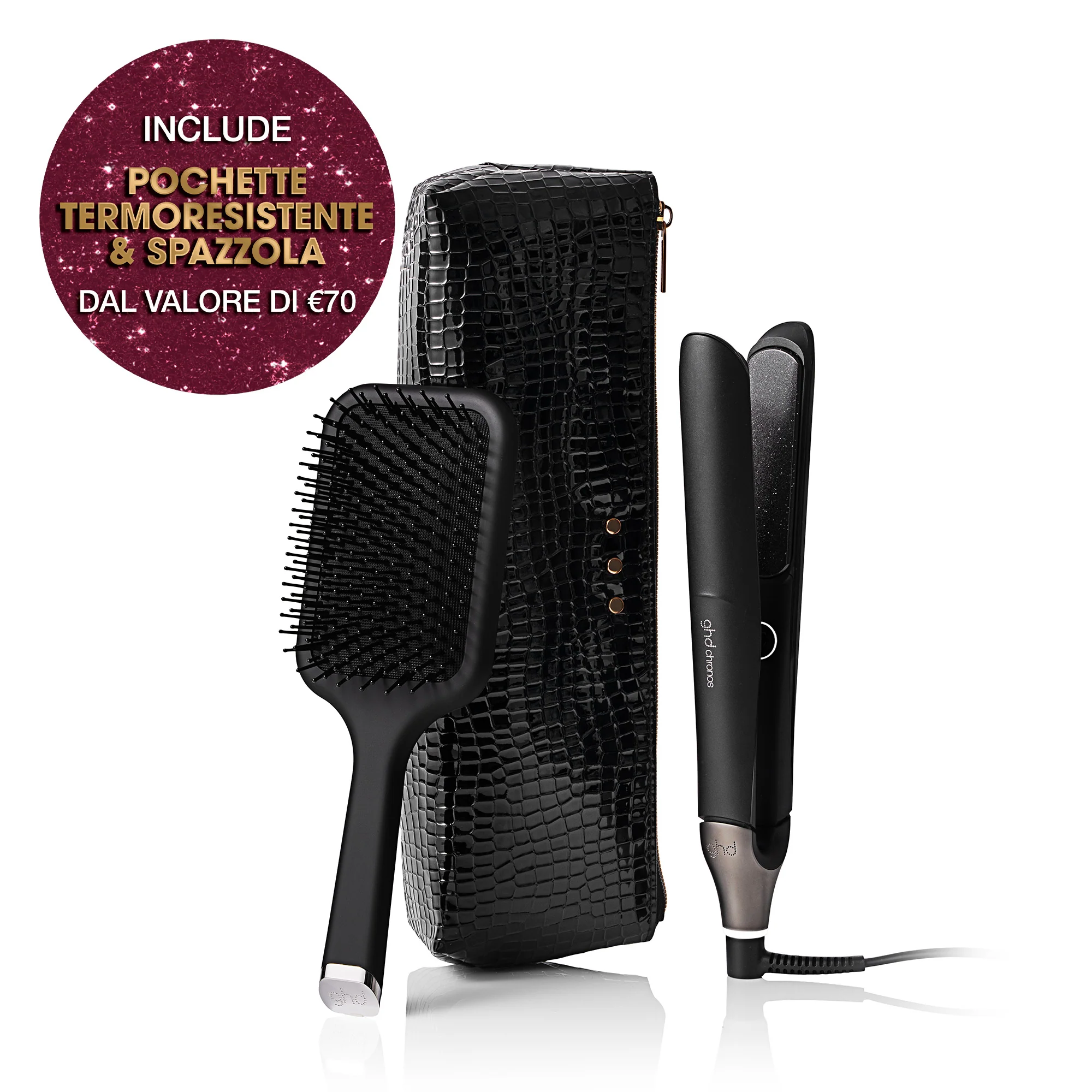 Styler ghd chronos Gift Set - piastra per capelli professionale + paddle brush - Cofanetti per Capelli, Piastra Capelli, Spazzole