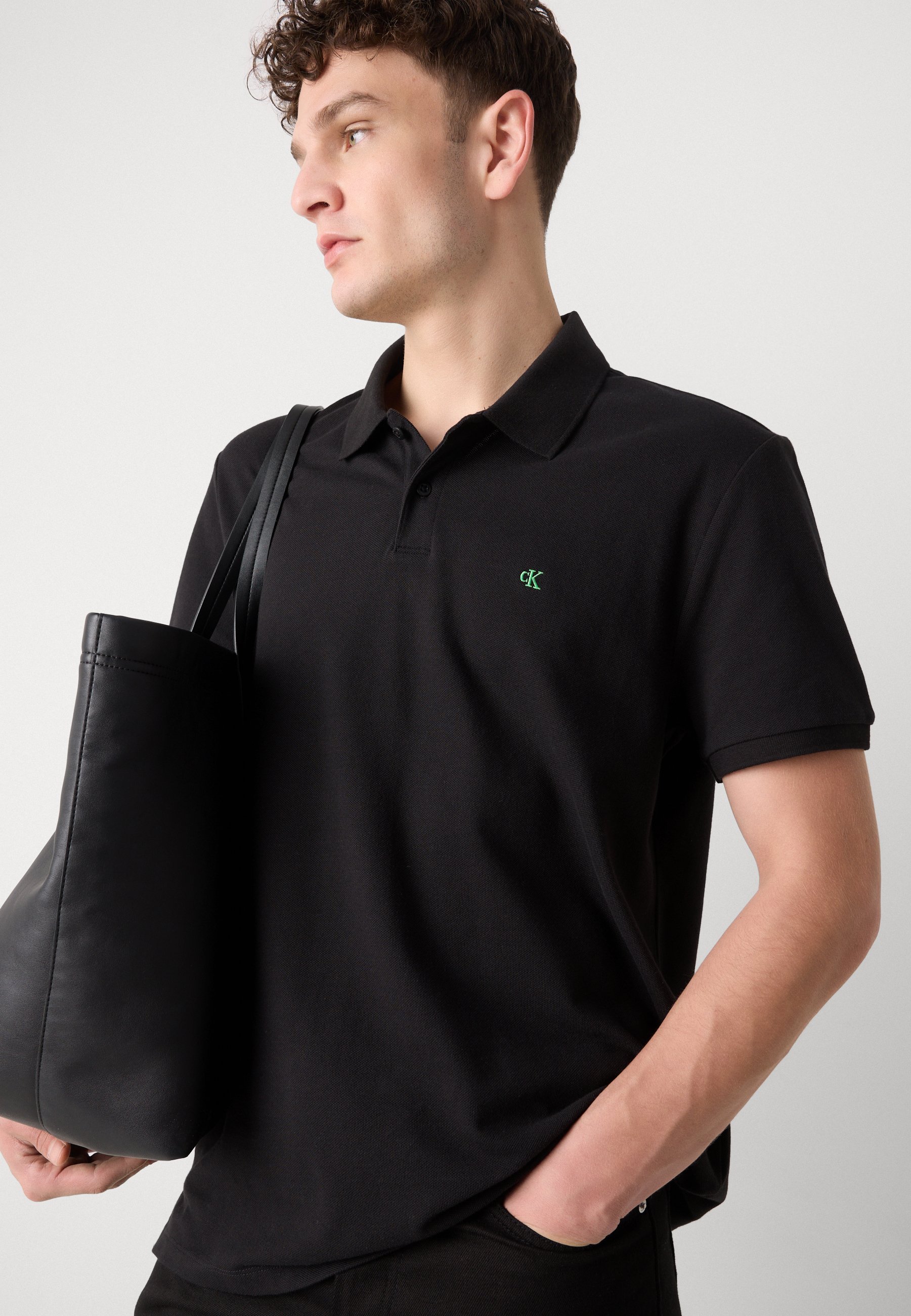 Calvin Klein Jeans MONOGRAM - Poloshirt - zwart