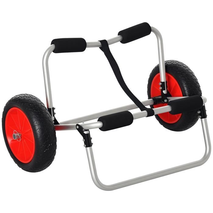 HOMCOM - Chariot de kayak - Aluminium - 70x40x42cm - Noir