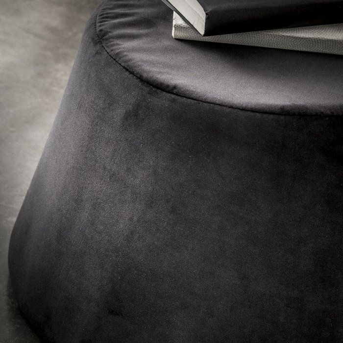 Pouf recouvert de velours noir 31.5 x 34 x 46.5 cm