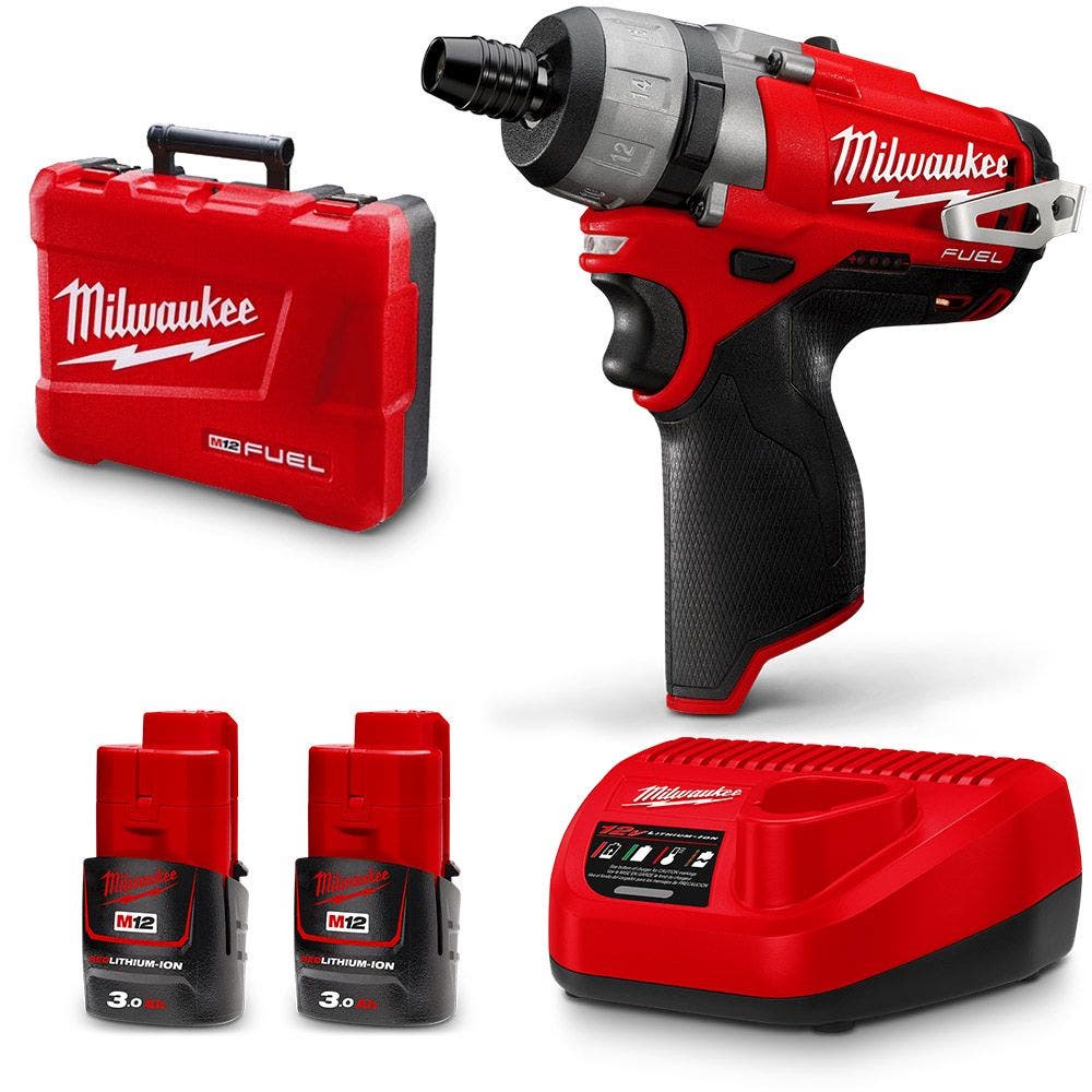 Conjunto de Chaves de Fenda Milwaukee 12V 3.0Ah 1/4