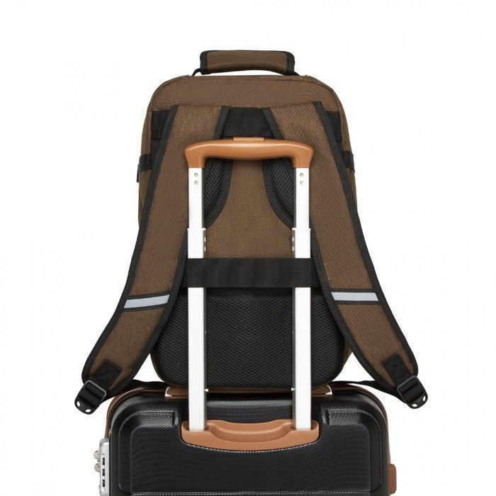 Mochila Kono de 40x20x30cm, apta para equipaje de mano según las normas de Ryanair, 24L, para colocar debajo del asiento en el avión, para mujeres y hombres, color marrón.