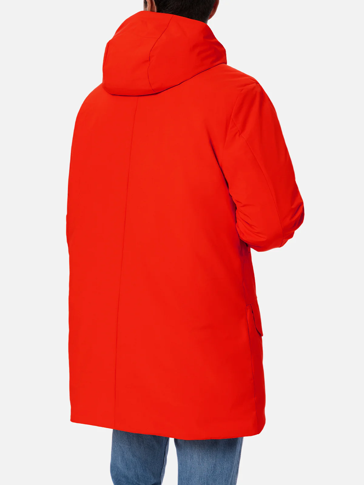 Parka orange à capuche pour homme avec doublure bandana