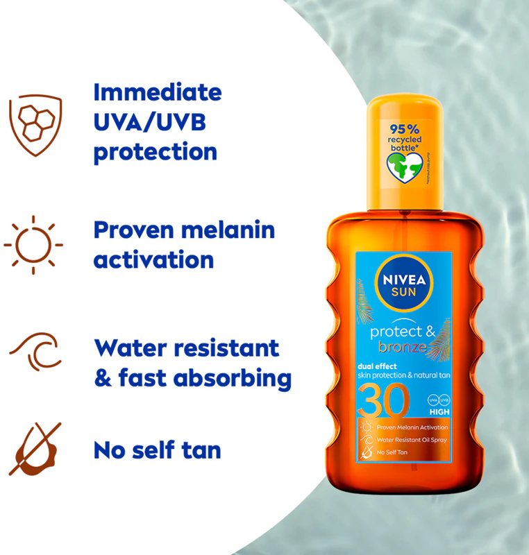 NIVEA SUN Protect & Bronze Óleo Solar Seco FPS 30