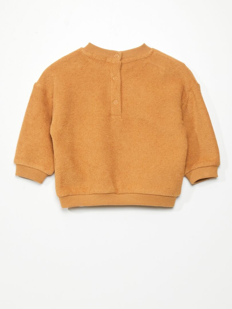 Oversized badstof sweatshirt - Unisex - Bruin