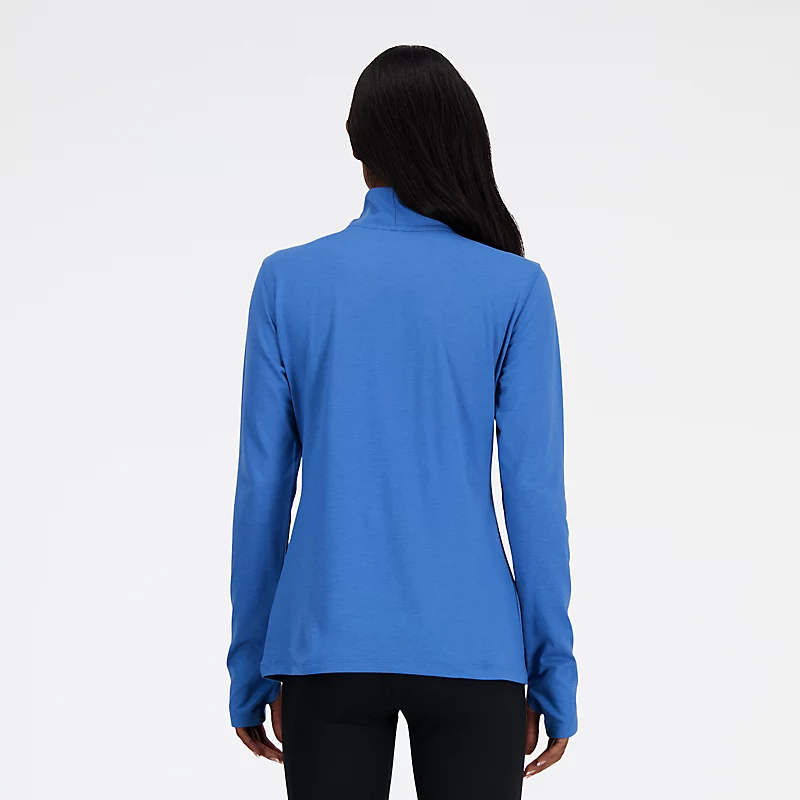 Damigella d'onore sportivo Space Dye Quarter Zip - BLUE AGATE HEATHER