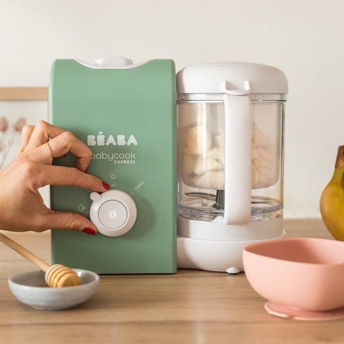BEABA, Babycook Express, baby food maker, 4-in-1 blender-cooker, sage green