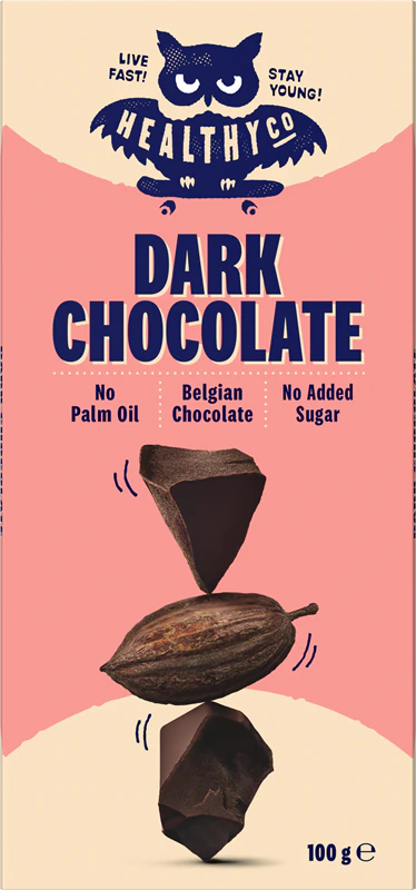 Chocolate amargo HealthyCo sem adição de açúcar