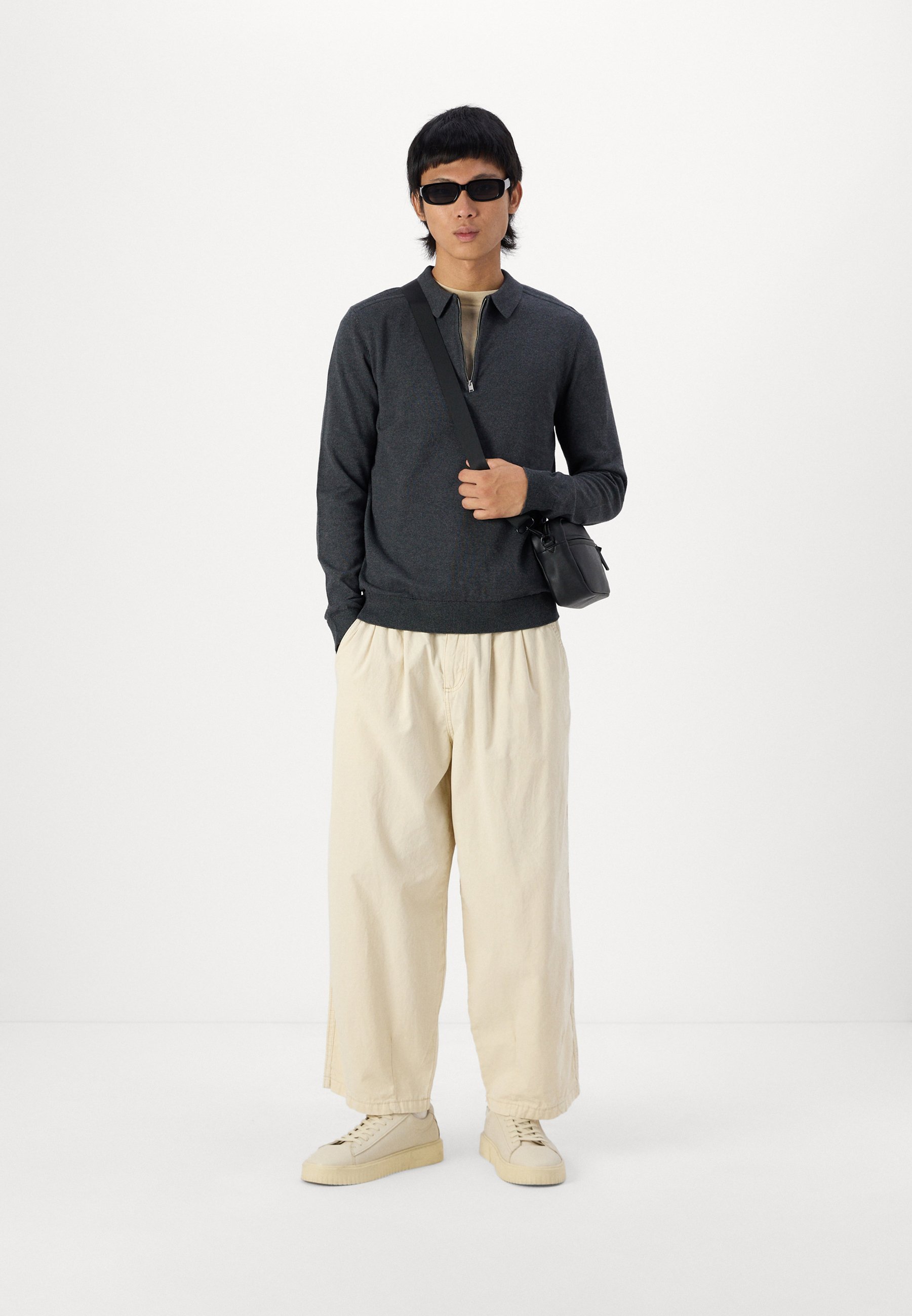Selected Homme SLHBERG HALF ZIP - Jumper - antraciet/melange