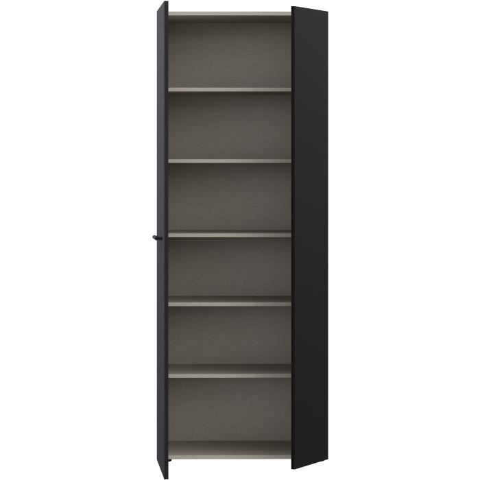 Armario de almacenamiento - Negro - Ancho 68,7 x Profundidad 36,5 x Alto 181,1 cm