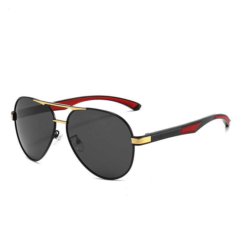 Occhiali da sole polarizzati da uomo, modello Pilota di lusso, stile classico retrò, Plaza, per attività all'aperto, guida e sport, in alluminio e magnesio.
