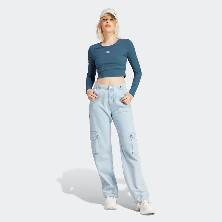 Maglia a coste corta a maniche lunghe Essentials
