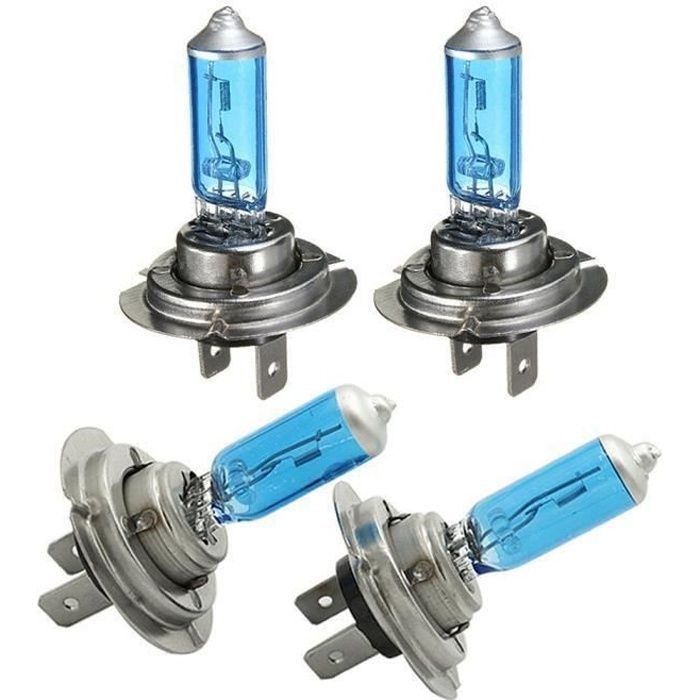 Verpakking van 4 H7 halogeenlampen 100W wit licht