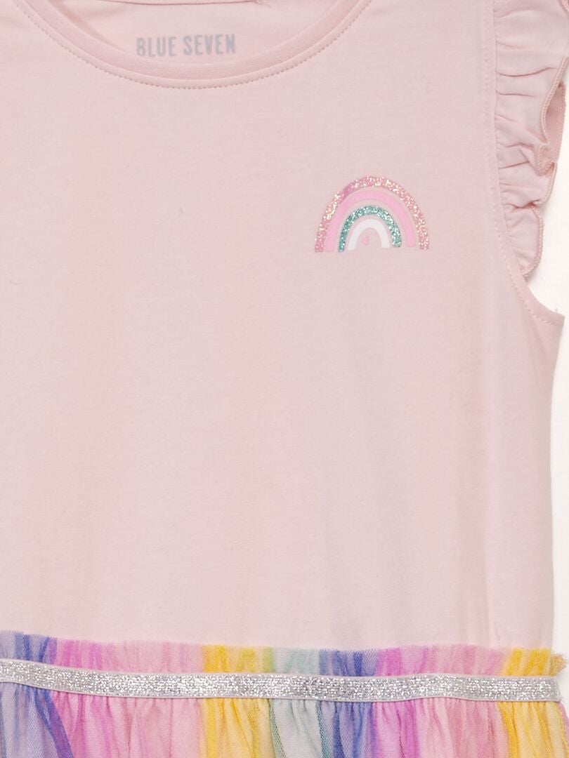 T-shirtjurk met tule - ROZE