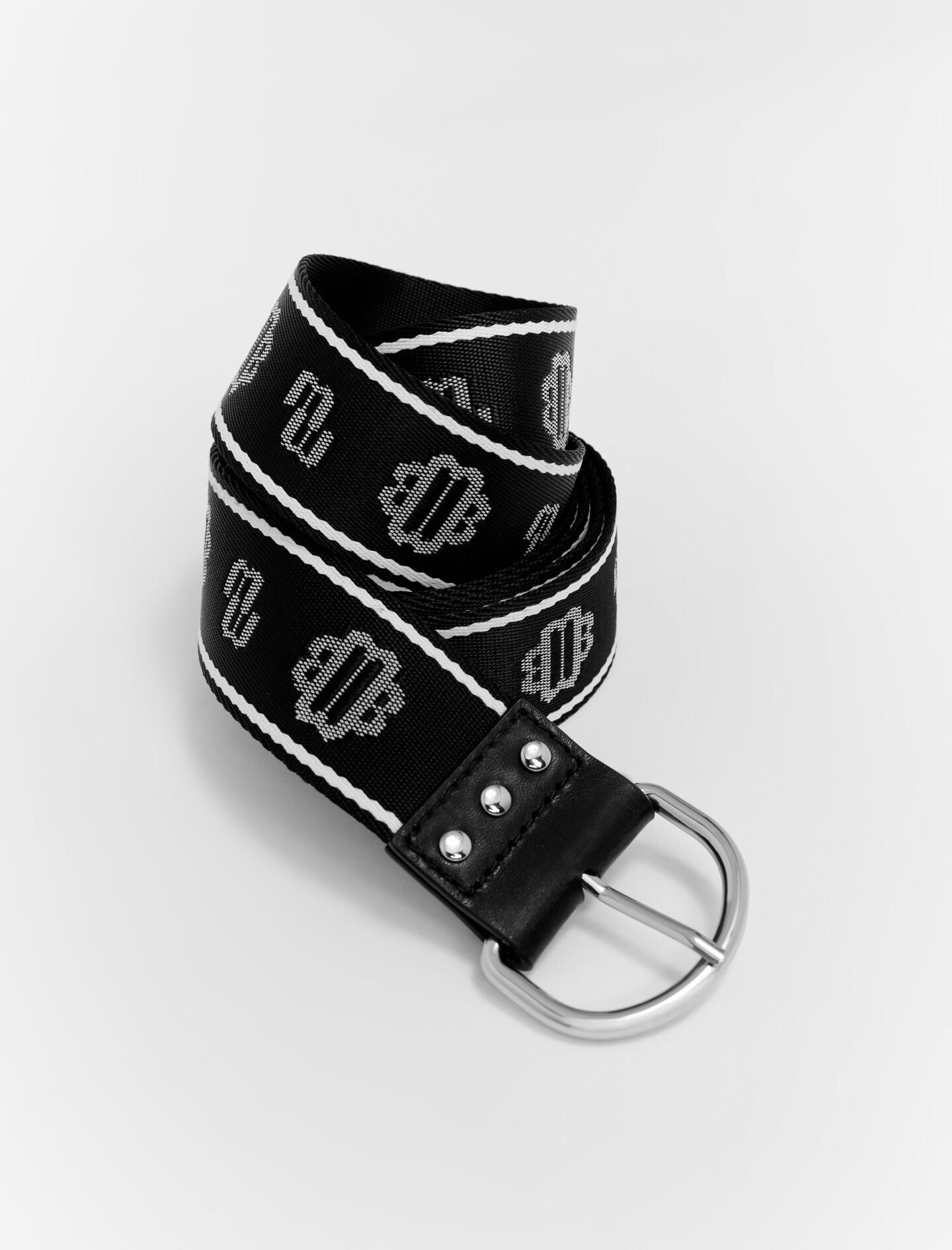 Curea tip bandă cu motiv de trifoi - Negru