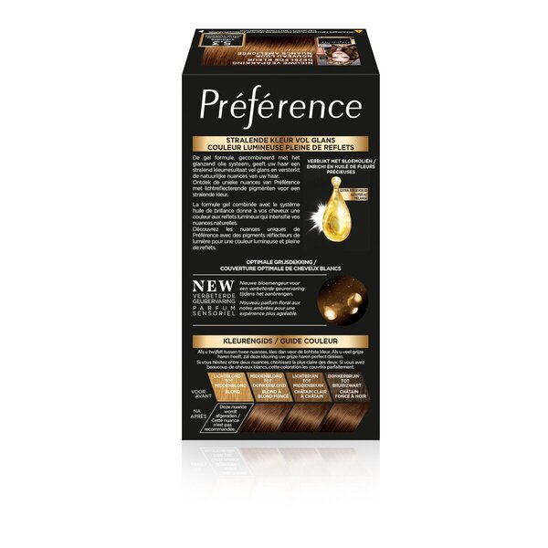 L'Oréal Paris Préférence 5.3 Goud Lichtbruin Permanente Haarkleuring<br>