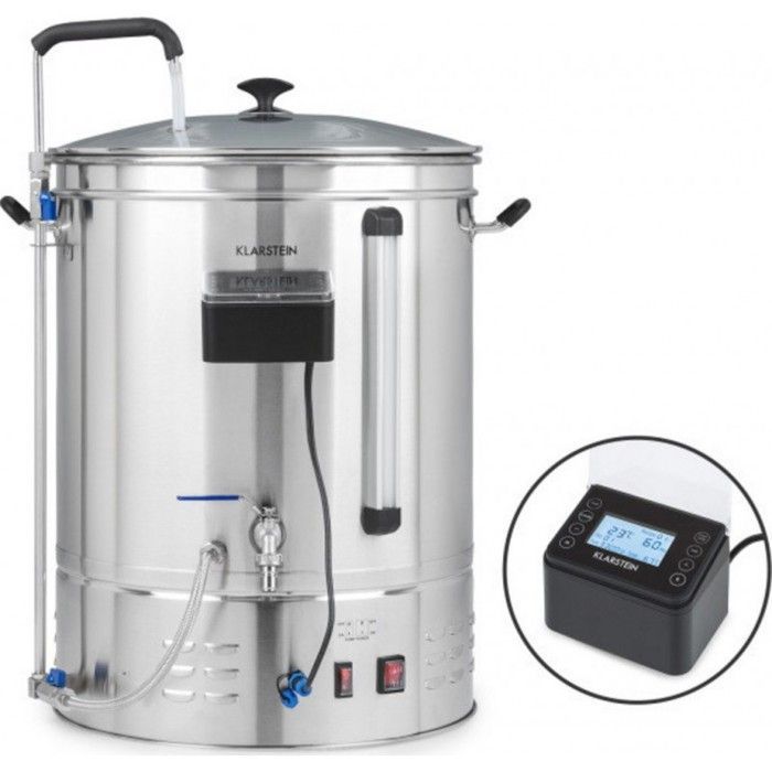 Marmita para elaborar cerveza - Klarstein Brauheld Pro - 3300W - 70L - 30-100°C - bomba de circulación - acero inoxidable