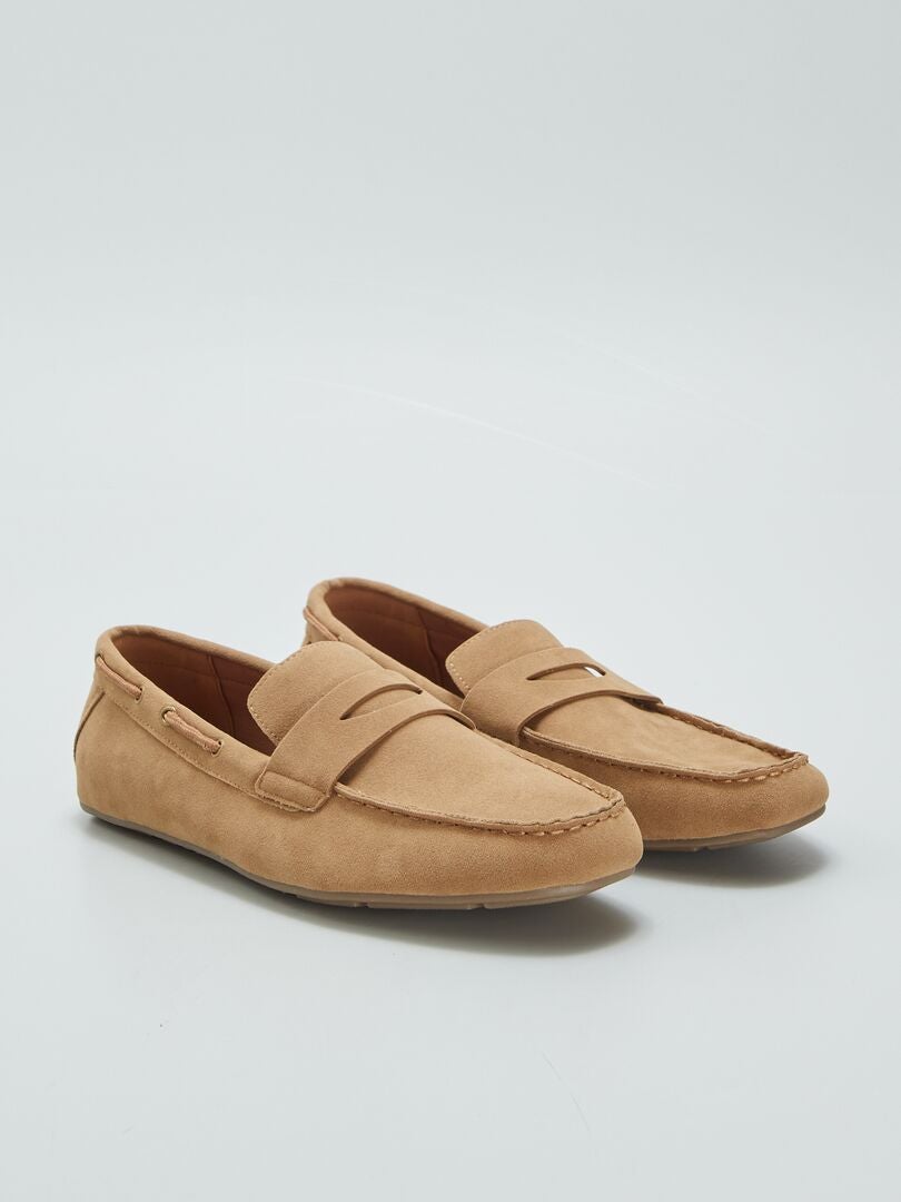 Imitatie suède loafers - BRUIN