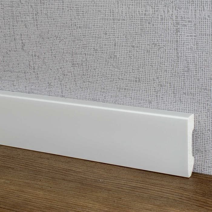 PROVISTON Plinthe 16 x 60 x 2000 mm Plinthe moderne profilé carré Plinthe de haute qualité plastique blanc Résistant à l'eau,