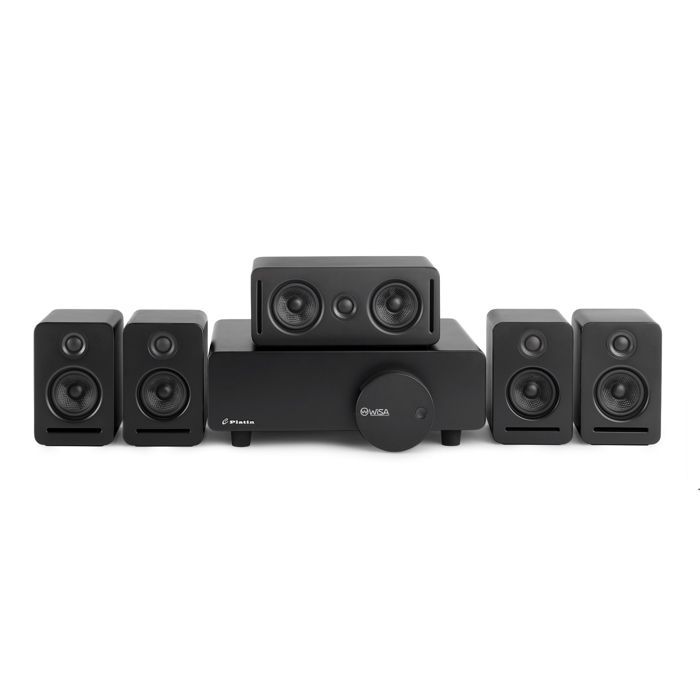 PLATIN Home Cinema System, 5.1 Stereo Surround Sound, Dolby Sound, App Control, WISA Certified, Black