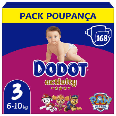Pañales Dodot Activity 6-10 kg T3 Paw Patrol Total Fit 168 unidades 168 unidades