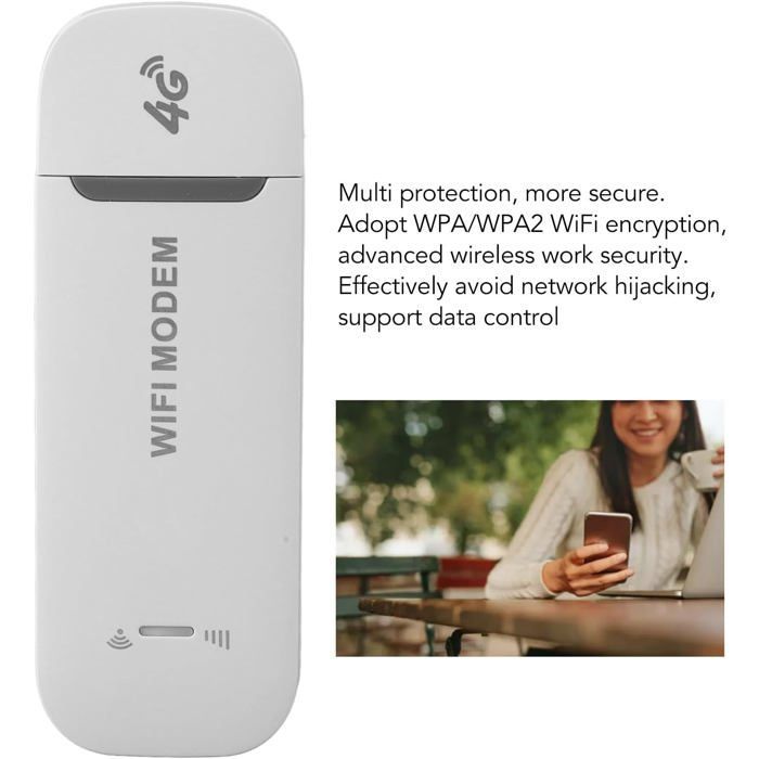 4G LTE USB-WLAN-Modem, tragbarer 4G-Router mit SIM-Kartensteckplatz, mobiler Hotspot im Taschenformat, WPA-WLAN-Verschlüsselung