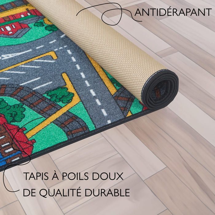 Kinderspeelmat 140x200cm, Speeltijd - Autobaanmat - Wasbaar - Antislip - Carpet Studio