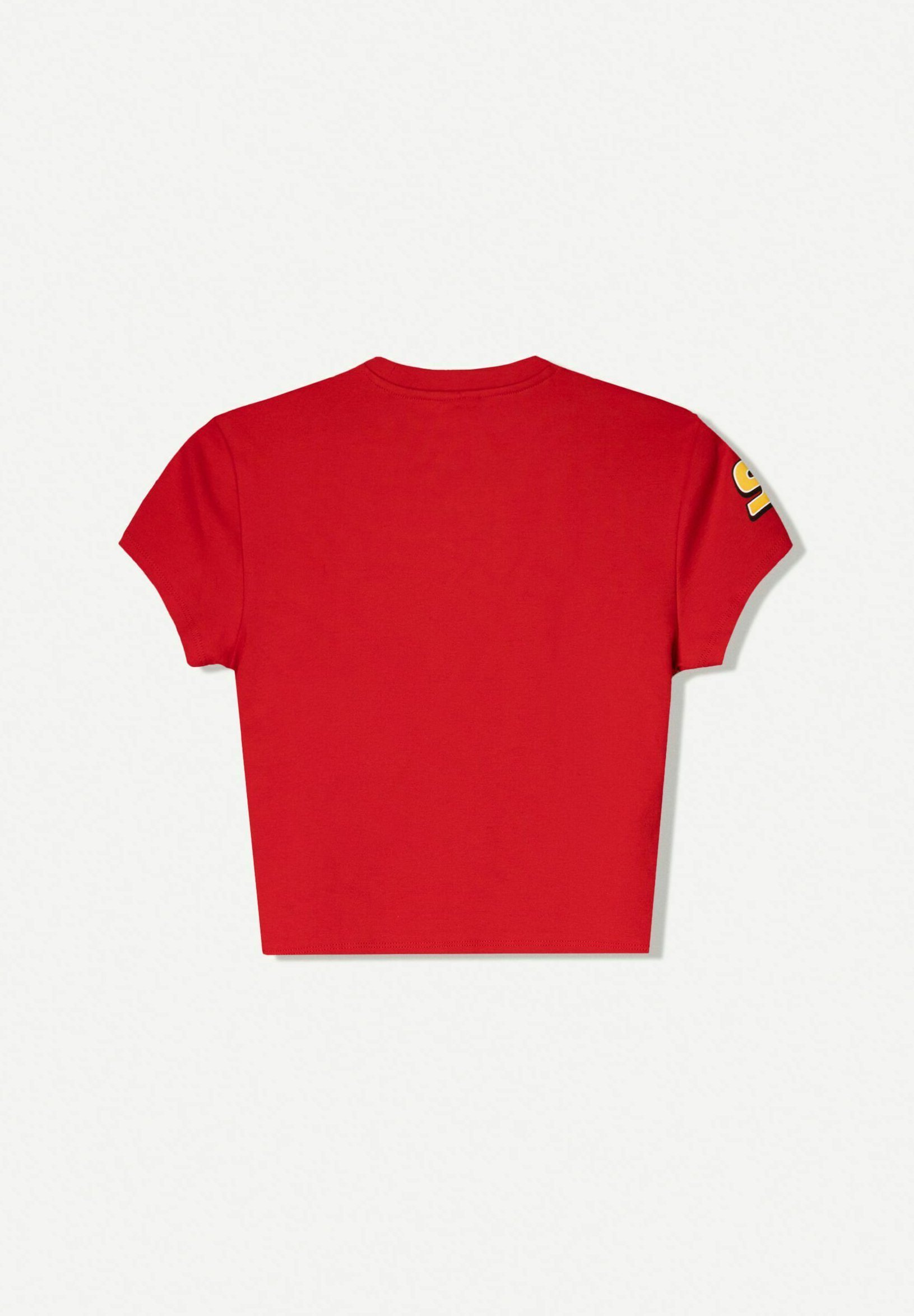 T-shirt Bershka à manches courtes, motif voitures, rouge