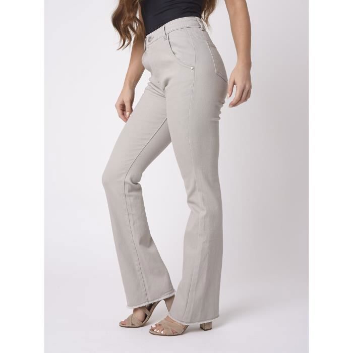 Stretch-Schlagjeans – PROJECT X PARIS – Damen – Beige – Schlag – Normale Bundhöhe