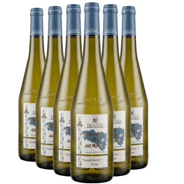 Vignoble Drouard Muscadet Sèvre et Maine sur lie Douar Ag Armor 2025 - Vin Blanc du Val de Loire (6x75cl)
