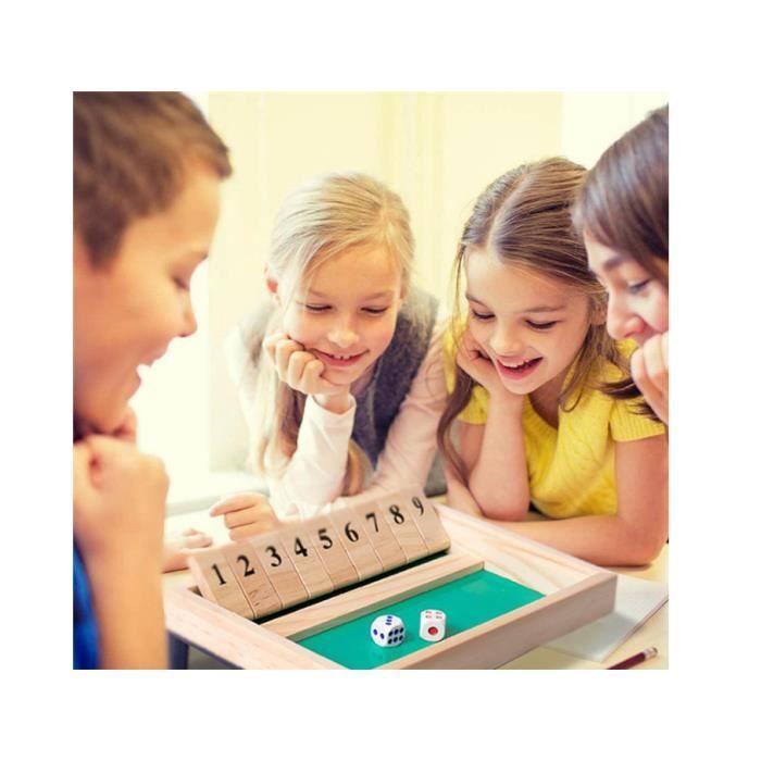 Jeu de société - Shut The Box - Bois Classique - Jeu de dés - Éducatif pour enfants