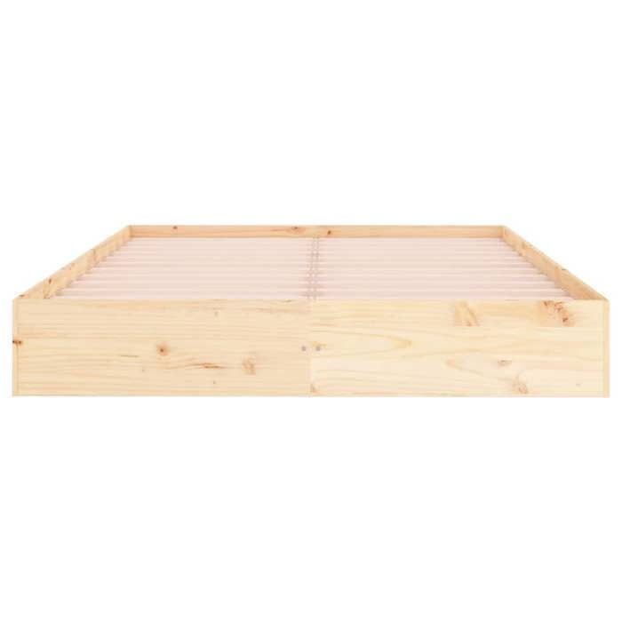 Marrón 200 x 200 cm - Cama de madera - Carga máxima 150 kg - Estructura de cama - Colchón no incluido - Madera maciza 200x200 cm 005_223055