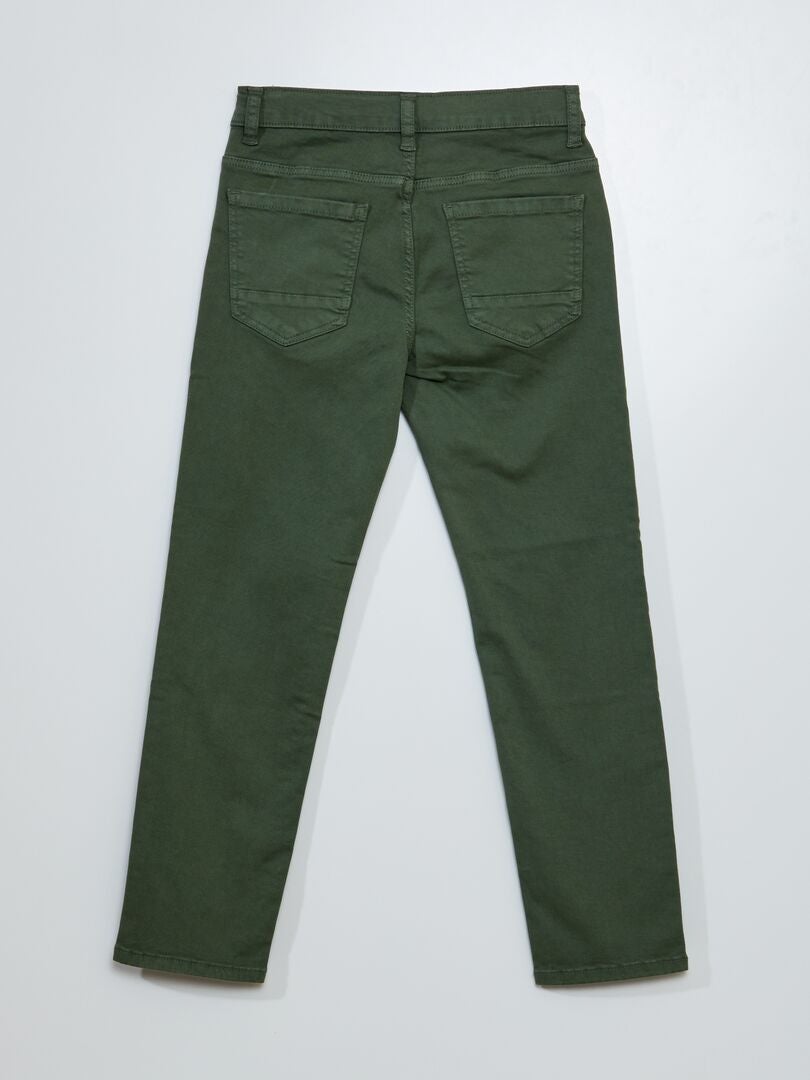Twill broek met normale pasvorm - GROEN