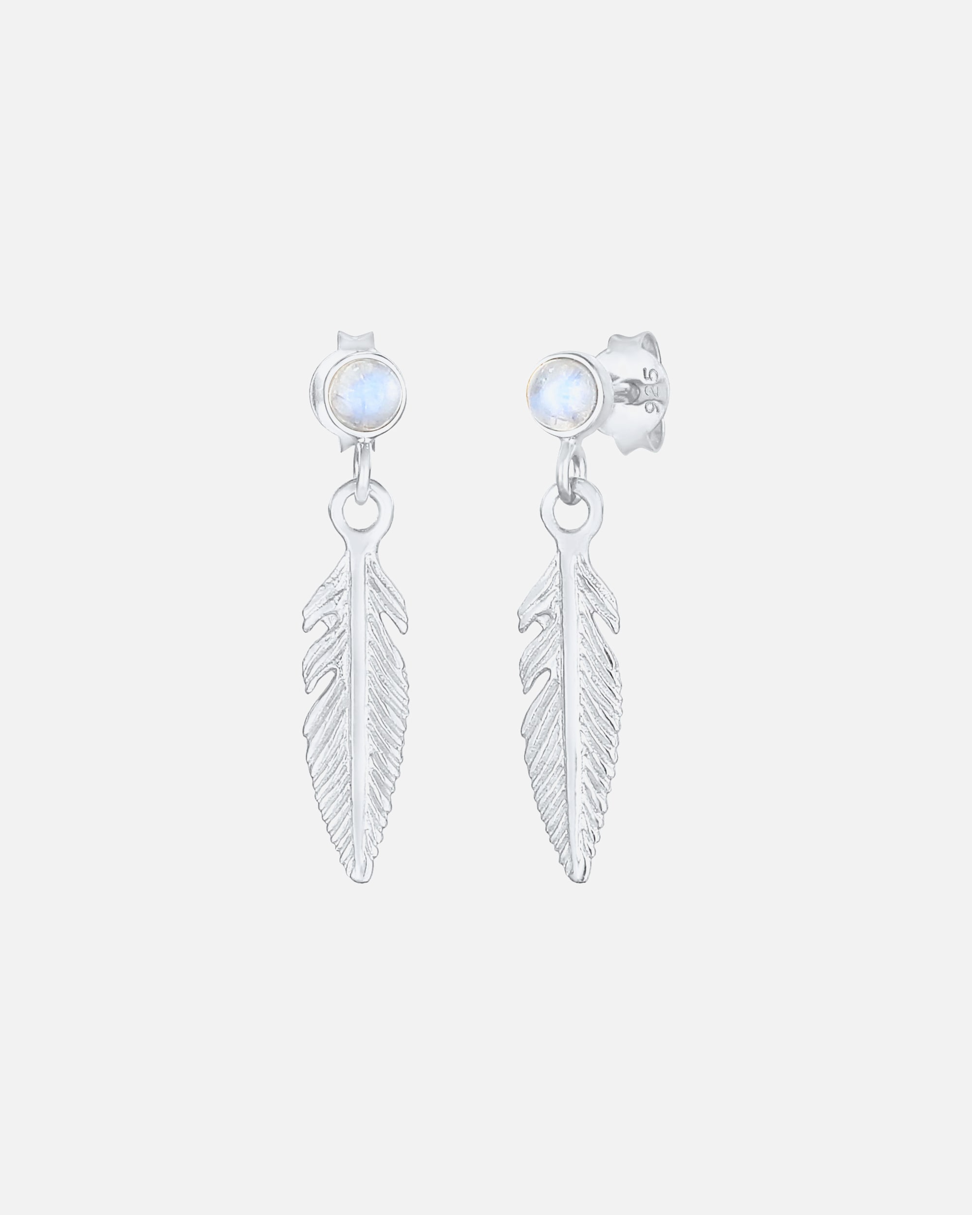 Elli pour femmes Plume Boho Hippie avec pierre de lune en argent 925 plaqué or