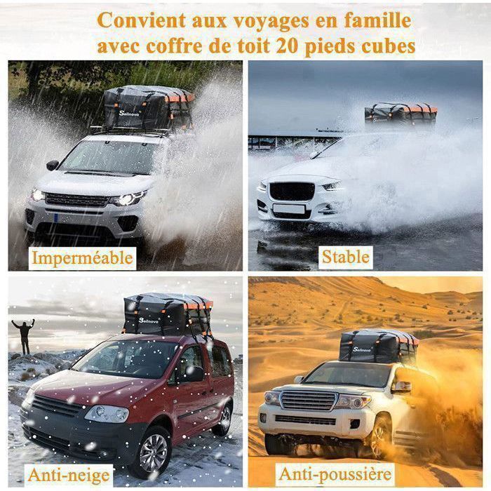 Bolsa de techo para coche - Sailnovo - 119x88x52 cm - Plegable, impermeable, resistente a desgarros, caja de techo duradera - Para todos los coches