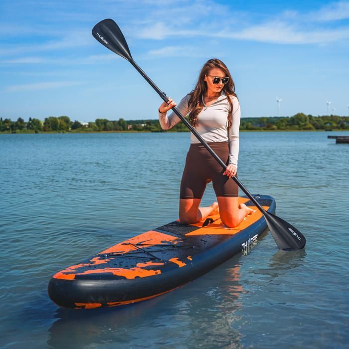 THUNDER® Tavola da Stand Up Paddle gonfiabile per touring | Accessorio completo | 365 cm | PVC | Stile EARTH | Arancione