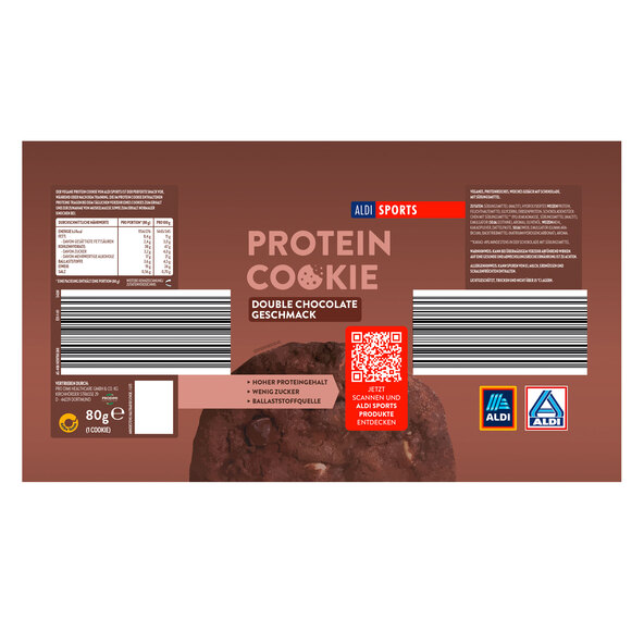 Fursecuri proteice cu ciocolată dublă, set de 12 bucăți (12 x 80 g = 960 g)