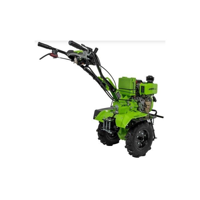 VITO 4-Stroke 7 HP 246cc Diesel Tiller with Rotary Tiller and Ridging Tool, Electric Start