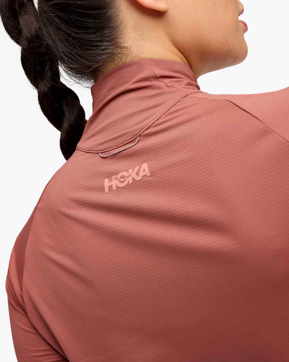 HOKA GlideTech Quarter Zip Rouge