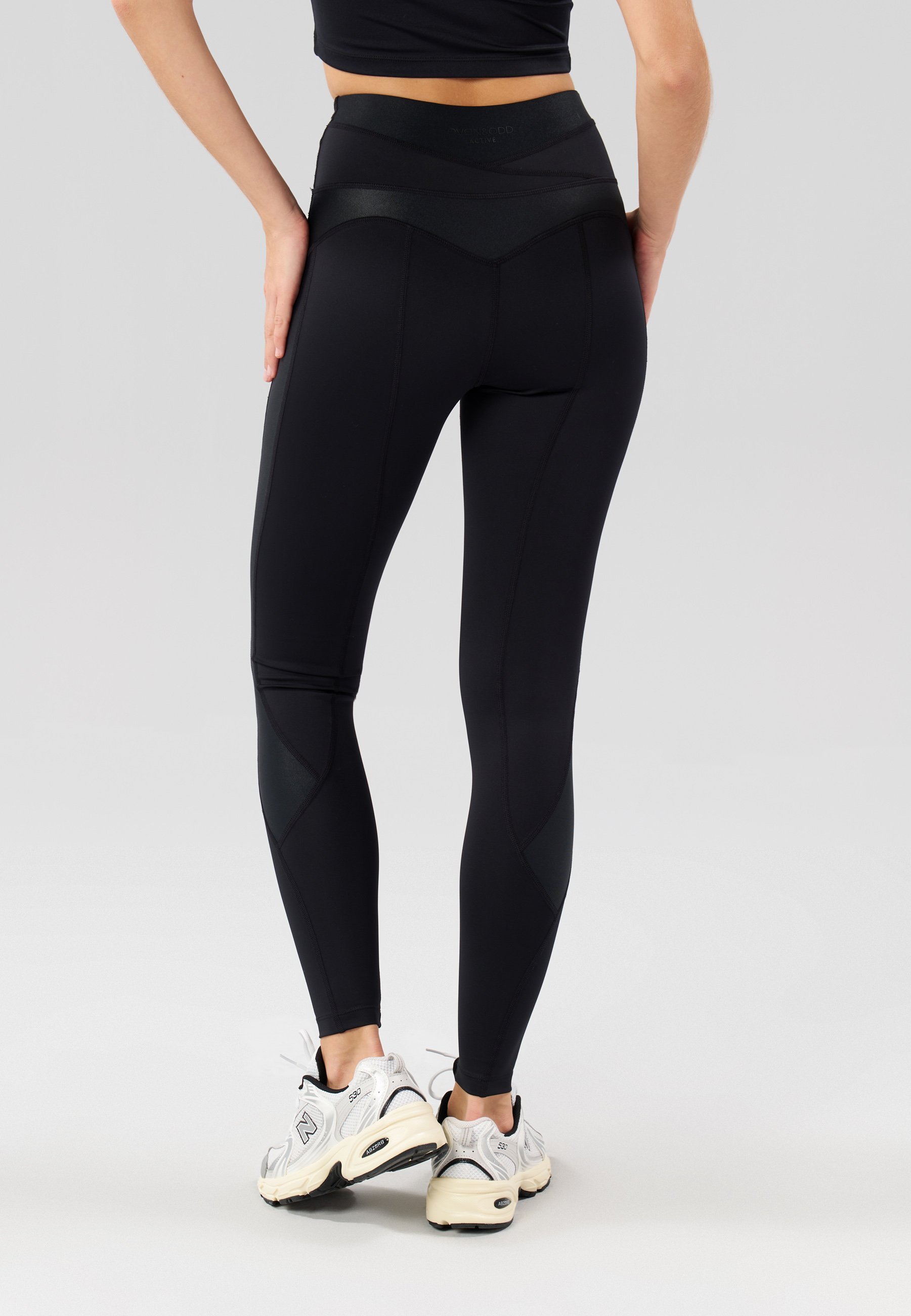 Even&Odd active FULL LENGTH HIGH RISE LEGGINGS WITH CONTRAST BANDAGE WAISTBAND - Leggings - zwart