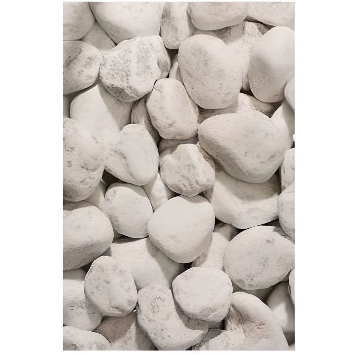 Pyöreä Carraran sora 40-60 mm - Valkoinen marmori - 20 kg pakkaus